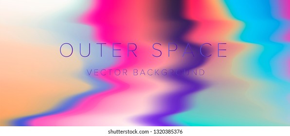 Holographic vector texture, glitched surface with ripples and corrugation. Abstract pastel pearly background for poster/ cover design.