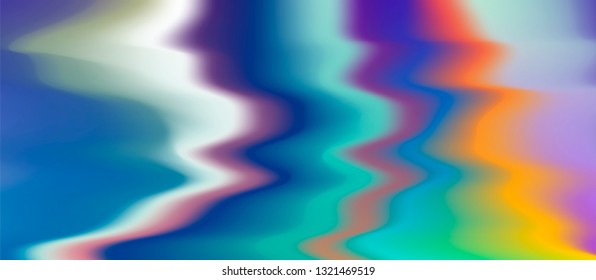 Holographic vector texture, glitched surface with ripples and corrugation. Abstract pastel pearly background for poster/ cover design.