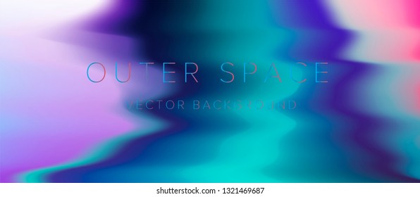 Holographic vector texture, glitched surface with ripples and corrugation. Abstract pastel pearly background for poster/ cover design.