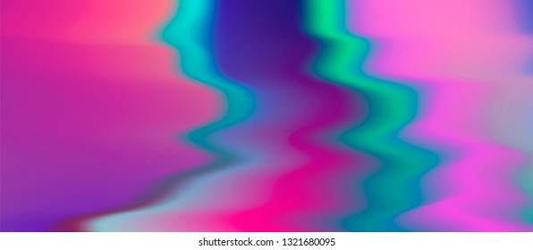 Holographic vector texture, glitched surface with ripples and corrugation. Abstract pastel pearly background for poster/ cover design.