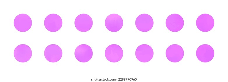 Holografische Violett-Kreis Farbverläufe setzen. Neonkugelknöpfe.