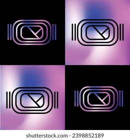 holografisches vr Logo auf abstraktem Hintergrund
