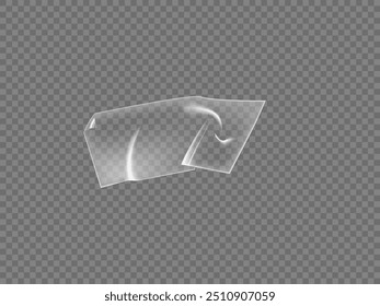 Holographic wave ribbon. Transparent plastic sticker design suitable for various applications. A modern vector illustration set for backgrounds or decorative use.