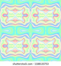 Holographic waves seamless pattern. Vector illustration