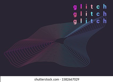 Holographic wavy vector background in retrofuturistic vaporwave, synthwave, retrowave style of 80s-90s. Club poster or music cover design template.