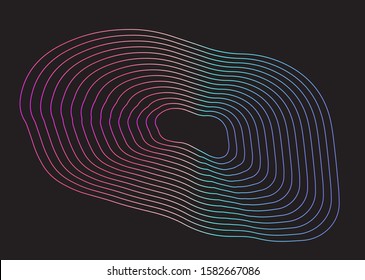 Holographic wavy vector background in retrofuturistic vaporwave, synthwave, retrowave style of 80s-90s. Club poster or music cover design template.