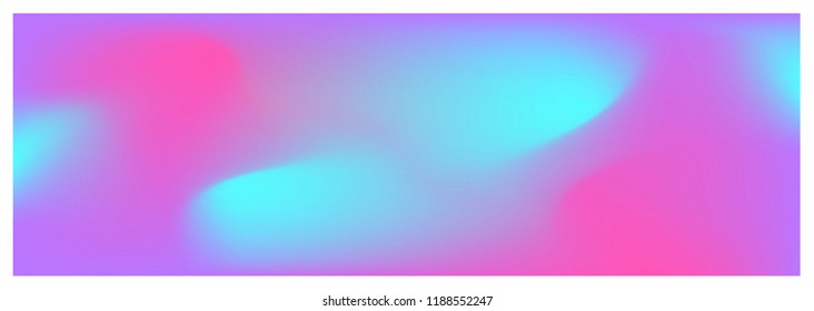 Holographic wide banner template. bright color gradients background. Eps10 Vector.