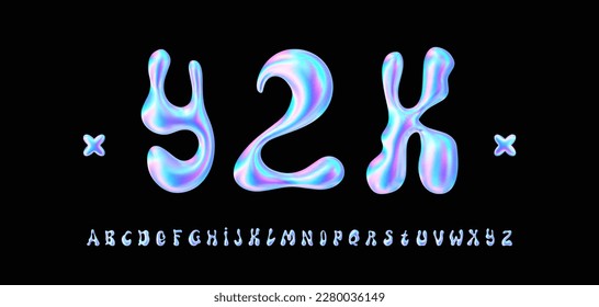 Iridescent Holographic 3d font