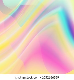 Holography Background Vector. Pastel Or Neon Color Texture. Ultraviolet Paper. Poster, Card, Fashion Design Illustration