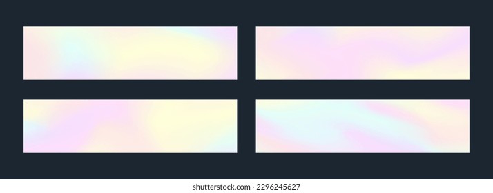 Holography banner vector set isolated on black background