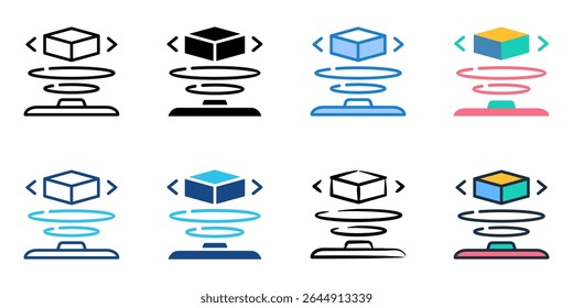 Holography icon set multiple style collection 
