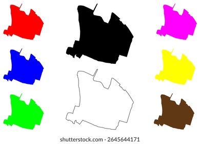 Holon city (State of Israel, Tel Aviv District) map vector illustration, scribble sketch Holon map