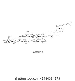 Holotoxin A skeletal structure diagram.marine toxin compound molecule scientific illustration.