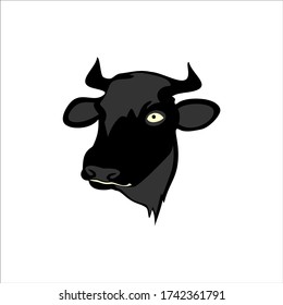 holstein cow portrait stylized vector symbol Cow head icon isolated on white background. Design elements for logo, label, emblem, sign. Vector illustration.