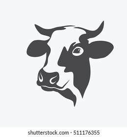 holstein cow portrait stylized vector symbol