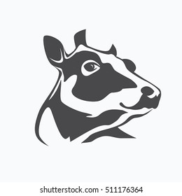 holstein cow portrait stylized vector symbol