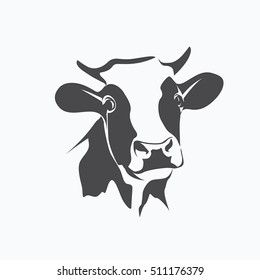 holstein cow portrait stylized vector symbol