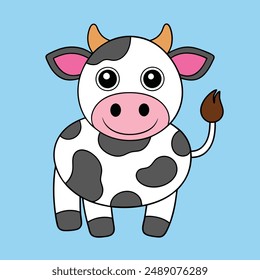 Holstein Cow Vector Illustration - Cartoon, Clipart And Line Art Design, Holstein cow vector illustration in cartoon, clipart, and line art styles