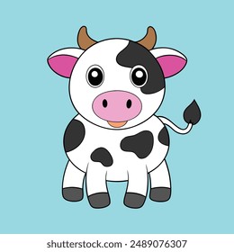 Holstein Cow Vector Illustration - Cartoon, Clipart And Line Art Design, Holstein cow vector illustration in cartoon, clipart, and line art styles