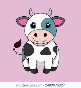 Holstein Cow Vector Illustration - Cartoon, Clipart And Line Art Design, Holstein cow vector illustration in cartoon, clipart, and line art styles