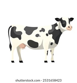 Ilustração do vetor da vaca de Holstein isolada no fundo branco