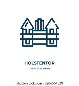 Holstentor icon. Linear vector illustration from linear monuments collection. Outline holstentor icon vector. Thin line symbol for use on web and mobile apps, logo, print media.