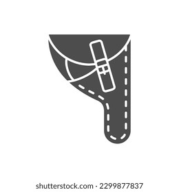 Holster, gun bag, vector flat paintball or airsoft icon