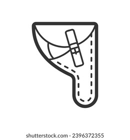 Holster, Gewehrbeutel, Vektorflachmalerei oder Flugzeugsymbol