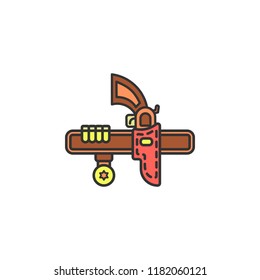 holster for the pistol colored icon. Element of wild west icon for mobile concept and web apps. Cartoon holster for the pistol icon can be used for web and mobile