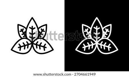 Holy Basil White Icon Set Design
