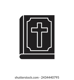 Holy bibble with cross icon design, isolated on white background, vector illustration