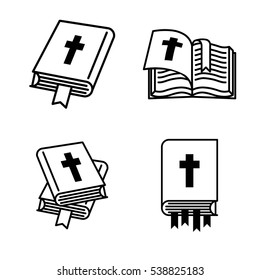 Holy Bible book icon set