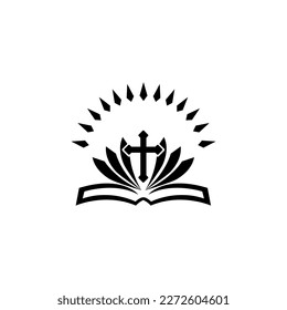 Holy bible book icon vector illustration template design. Christian religion symbol.