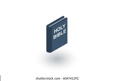 Holy Bible book isometric flat icon. 3d vector colorful illustration. Pictogram isolated on white background
