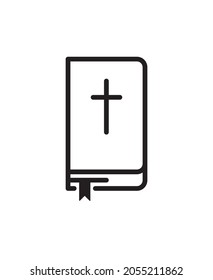 holy bible book line art vector icon for websites