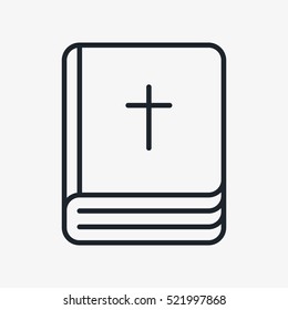 Holy Bible Book Minimalistic Flat Line Outline Stroke Icon Pictogram Symbol