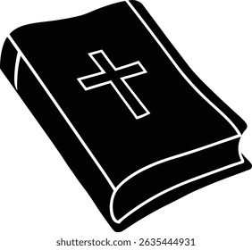 Livro de bíblia sagrada silhueta vetor ilustração design