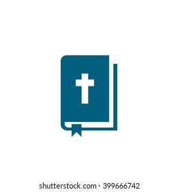 Holy bible book. Vector icon blue
