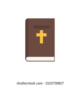 Holy Bible color icon in flat style, vector illustration