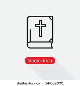 Holy Bible With Cross Icon Vector Illustration Eps10