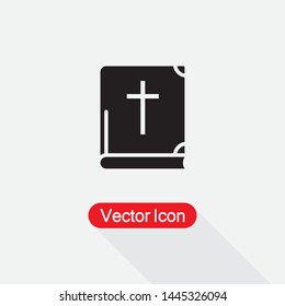 Holy Bible With Cross Icon Vector Illustration Eps10