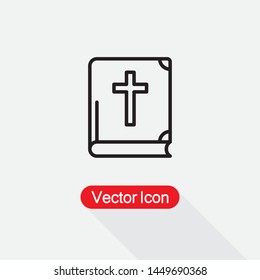 Holy Bible With Cross Icon Vector Illustration Eps10