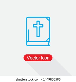 Holy Bible With Cross Icon Vector Illustration Eps10