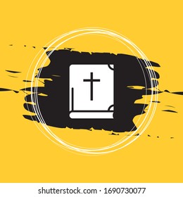 Sagrada Biblia Con Icono Cruzado Ilustración Vector Eps10
