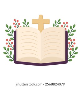 holy bible and cross isolated