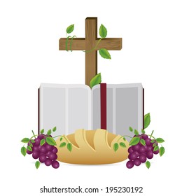 Holy bible design over white background, vector illustration