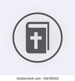Holy Bible icon in circle . Vector illustration