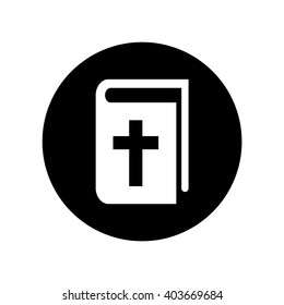 Holy Bible icon in circle . Vector illustration