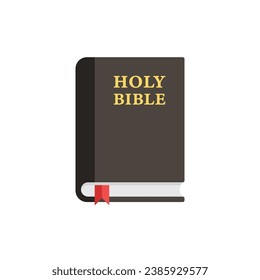 Holy bible icon in flat style. Christianity book vector illustration on isolated background. Religion sign business concept.