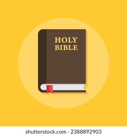 Holy bible icon in flat style. Christianity book vector illustration on isolated background. Religion sign business concept.